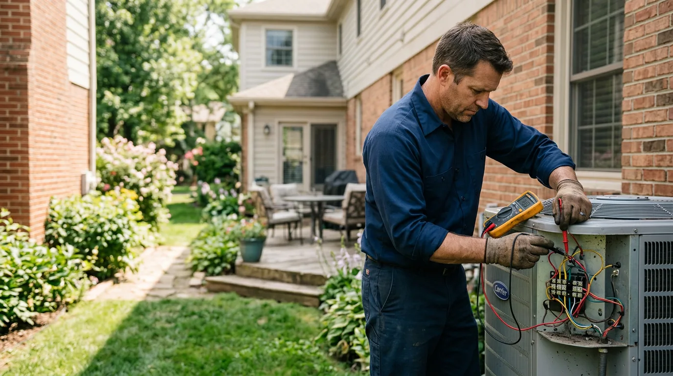 HVAC technician working near Edna, KS